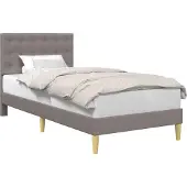 vidaXL Bedframe met hoofdeinde Taupe 100 x 200 cm Stof