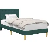 vidaXL Bedframe met hoofdeinde Donkergroen 90 x 200 cm Stof