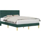 vidaXL Bedframe met hoofdeinde Donkergroen 120 x 200 cm Stof