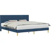vidaXL Bedframe met hoofdeinde Blauw 180 x 200 cm Stof