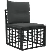 vidaXL Tuinset met 10 zitplaatsen, zwart en donkergrijs, polyester