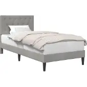 vidaXL Bedframe met hoofdeinde Lichtgrijs 100 x 200 cm Fluweel