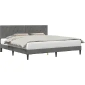 vidaXL Bedframe met hoofdeinde Donkergrijs 180 x 200 cm Fluweel