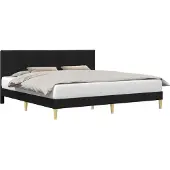 vidaXL Bedframe met hoofdeinde Zwart 180 x 200 cm Stof