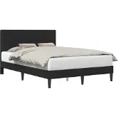 vidaXL Bedframe met hoofdeinde, zwart, 140 x 190 cm, fluweel