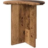vidaXL Bijzettafel Oud hout Ø 39 x 38 cm Bewerkt hout