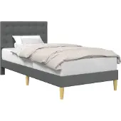 vidaXL Bedframe met hoofdeinde Donkergrijs 100 x 200 cm Stof