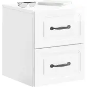 vidaXL Muurbevestigde Nachttafel Hoogglans Wit 34,5 x 33 x 40 cm