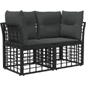vidaXL Buitenbankset zwart, polyester
