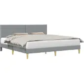 vidaXL Bedframe met hoofdeinde Lichtgrijs 180 x 200 cm Stof