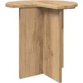 vidaXL Bijzettafel 2 st Artisanaal eiken Ø 39 x 38 cm Bewerkt hout
