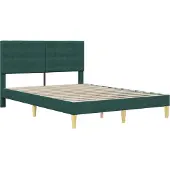 vidaXL Bedframe met hoofdeinde Donkergroen 140 x 190 cm Stof