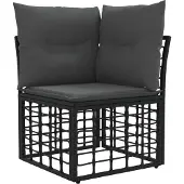 vidaXL Buitenbankset zwart, polyester