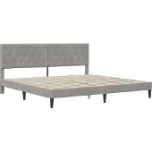 vidaXL Bedframe met matras Lichtgrijs 180 x 200 cm fluweel