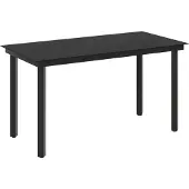 vidaXL Tuin Eettafel Set 5 st Zwart Polyrotan
