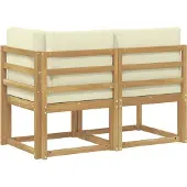 vidaXL Outdoor Midden- en Hoekbank 2 Stuk Wit Massief Acacia Hout