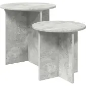 vidaXL Bijzettafelset 2 st Betongrijs Ø 45 x 45 cm Geconstrueerd hout