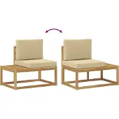 vidaXL Buiten bank set 4 Stuk Wit en Beige Polyester