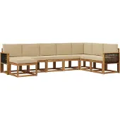 vidaXL Buiten bank set 8 st Natuurlijk en Beige Massief Acacia Hout