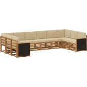 vidaXL Buiten bank set 7 st Naturel Massief Acacia Hout en Polyester