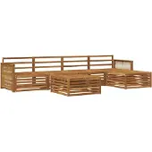 vidaXL Buiten bank set 6 st Naturel Massief Acacia Hout