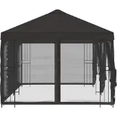 vidaXL Paviljoen met zijwanden, 6 x 3 meter, antraciet, polyester en staal