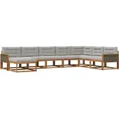 vidaXL Buiten bank set 8 st Naturel en lichtgrijs