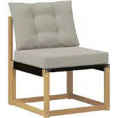 vidaXL Buiten Midden Sofa Massief acaciahout en Textilene-stof Wit