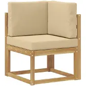 vidaXL Buitenhoekbank Massief Acacia Hout Wit