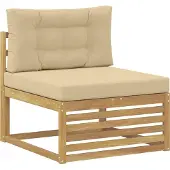 vidaXL Buiten bank set 6 st Wit en Beige Polyester