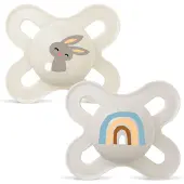 Mam Original Start Silikon Fopspeen 0-2 Mnd Beige 2 Stuks