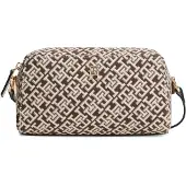Tommy Hilfiger Schoudertas 'TH Monogram Camera' crème / donkerbruin