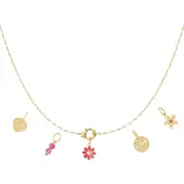 Yehwang Rode bloemen DIY ketting