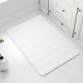 Unyqoos Ultrazachte witte badmat van traagschuim met antislip en snelle absorptie