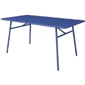 Vente-unique Tuintafel MIRMANDE - Metaal - D160 cm - Donkerblauw