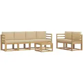 vidaXL Buiten bank set 7 st Wit en Beige