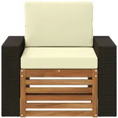 vidaXL Buiten Midden Sofa Naturel