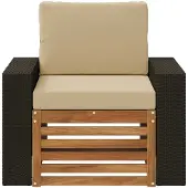 vidaXL Buiten Midden Sofa Naturel