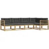 vidaXL Buiten bank set 4 st Wit en antracietkleurig Polyester