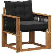 vidaXL Buiten Midden Sofa Massief Acaciahout en Textilene Naturel
