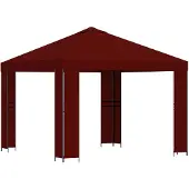 vidaXL Prieel 3 x 3 m Bordeauxrood Polyester en Staal 190 gsm