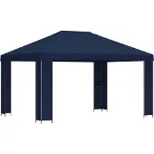vidaXL Prieel 4 × 3 m Blauw Polyester en Staal 190 gsm