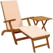 vidaXL Ligstoel die kan leunen en vouwen 2 pcs Beige