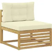 vidaXL Buiten bank set 6 st Wit en crèmekleurig Massief Acacia Hout