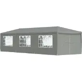 vidaXL Partytent 900 x 300 x 255 cm Lichtgrijs PE en staal