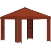 vidaXL Prieel 3 x 3 m Terracotta Polyester en Staal 190 gsm