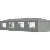 vidaXL Partytent, 1200 x 300 x 255 cm, lichtgrijs, PE en staal