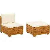 vidaXL Tuin loungeset met kussen 2 Stuk Bruin Massief Acacia Hout