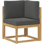 vidaXL Buitenhoekbank Massief Acacia Hout Wit