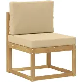 vidaXL Buiten bank set 7 pcs Wit en Beige Massief Acacia Hout